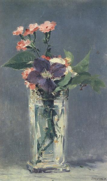 Edouard Manet Carnations and Clematis in a Crystal Vase (mk40) China oil painting art